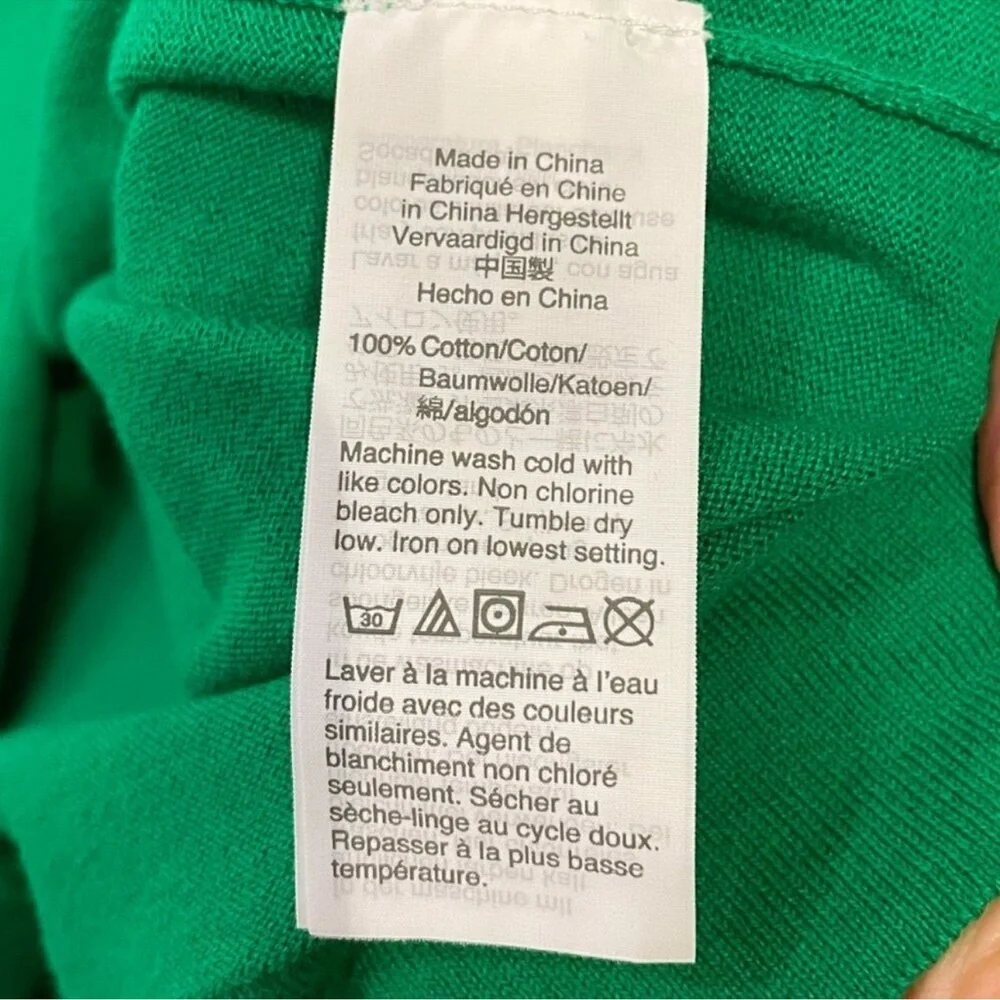 J. Crew Teddie 100% Cotton Crewneck Sweater Kelly Green Sz XXS